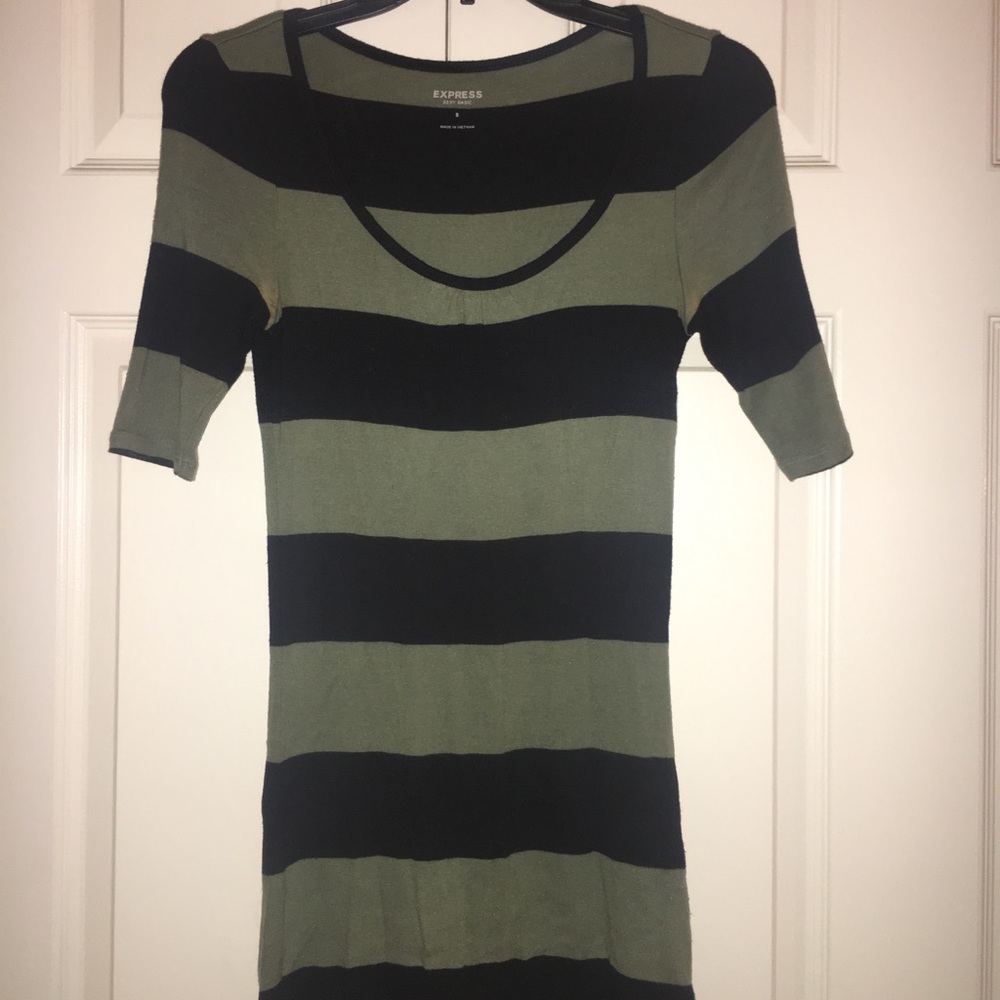 Green and Black striped express dress!